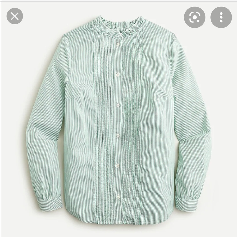 NWT J Crew Ruffleneck tuxedo shirt striped